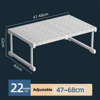 Adjustable Width Cabinet Storage Rack Stackable Telescopic Sink Holder  Bathroom Accessories 47-68x42x22cm