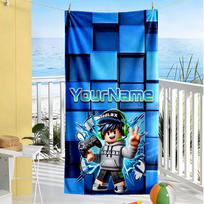 Roblox Personalized Name Beach Towel Super Soft & Absorbent Perfect for Traveling Yoga Camping and Swimming 70cmx140cm(27x55inch)
