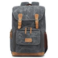 Canvas DSLR Camera Backpack Canon Nikon Cameras Outdoor Travel Photography Bag Unisex Gray-Black gray