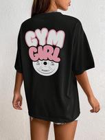 Gym girl sports t-shirt with print on the back S