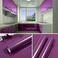 Perlamutriniai vandeniui atsparūs lipnūs PVC tapetai spintelėms ir spintoms 40cm*1m violetinė