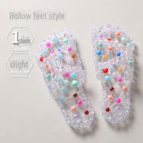 Vasaros moteriškos masažinės šlepetės: Pėdų terapija, Neslystantis, Greitai džiūstantis, Naudojimui patalpose Fits Foot Size 35-36 white