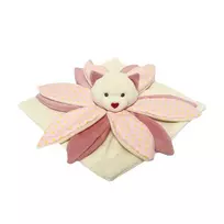 Toy Blanket - 94260 - MILUŚ -  BEAR with heart shape nose- PINK - - size 25 cm