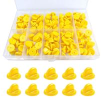 150Pcs Rubber Pin Backs Locking With Storage Case Keepers for Brooch Tie Hat Badge One Size balta