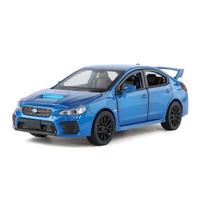 1 modeliavimas:30 Subaru WRX STI lenktyninio automobilio modelis Atitraukiamas garsas šviesa Aliuminio lydinio lietas Berniukui Vaikams žaislinė transporto priemonė Dovana Kolekcija mėlyna