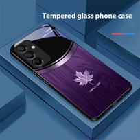 Medžio rašto klevo lapas Samsung Galaxy A15 5G 54 4G 51 50 24 35 90 71 12 51 53 52S 80 22 34 juodam grūdintam stiklui telefono dėklas For Samsung A34 5G black