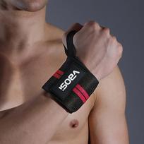 Adjustable Wrist Support Wraps For Weightlifting With Thumb Loop Unisex Gym Fitness Wristband raudona