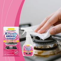 Kitchen Grease Cleaner, Stove Grease Cleaner, Range Hood Cleaning Spray237ml One Size white