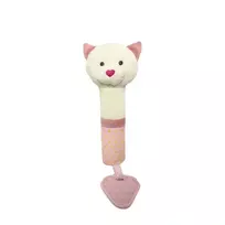 Squeeze Toy - 94253 - BEAR with heart shape nose- PINK  - size 17 cm