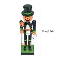 Halloween Wooden Nutcracker Holiday Decor Skeleton Pumpkin Nutcracker Halloween Figurine Goody Bag Fillers For Home Display black
