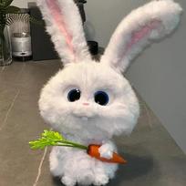 30cm - Animacinis pliušinis lėlė Slaptas augintinių gyvenimas Mielas triušis vadovas Gimtadienio šventės dovana Mergaičių kambario dekoras white