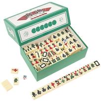 Mini Mahjong rinkinys Kelioninis Mahjong rinkinys Nešiojamas Kinų Tradicinis Stalo Žaidimas su 2/4 Kauliukais 144/146 Plytelėmis Laisvalaikiui Kelionei Šventei beige