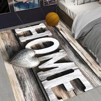 Distressed Wood Home Heart Area Rug Non-slip Washable for Kitchen Bedroom Living Room Decor 40x60cm gray