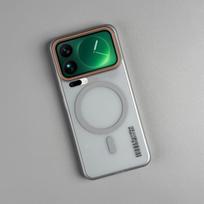 For Xiaomi Mi 17 Pro Max Case Hard Transparent Magnetic Wireless charging Protective Back Cover For Xiaomi Mi 17 15 14 Pro Shell Xiaomi 17 pro pilka spalva