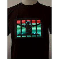 Men' & Women' DJ Sound-Activated LED Light-Up T-Shirt - Music Rhythm Sensing with Neon Green/Red DJ Beat, Short-Sleeve Crew Neck Shirt Suitable for 5XL įvairiaspalvis