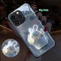 LED Phone Case – Auto Flashing for Calls & Music, Tempered Glass Protection 【Style E】For Iphone XS gray