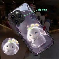 LED Phone Case – Auto Flashing for Calls & Music, Tempered Glass Protection 【Style C】For Iphone 13 Pro