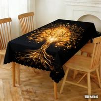 Prabangus dvasinio gydymo vandeniui atsparus staltiesė vitražas Gyvybės medis dangaus kraštovaizdis stalo uždangalas elegantiškam namų dekorui 140x160cm