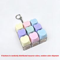 Heart Shaped 9-Key Keyboard Button Clicker Fidget Clicker Keychain Transparent Base ABS Keycap ASMR  for Adult Decompression Toy white