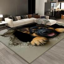 Cute Healing Style German Shepherd Dog Area Rug, Soft Non-Slip Indoor Outdoor Floor Mat for Living Room and Bedroom Decor 40cm x 60cm