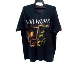 Vintage 90's Soil Work Band Black Large T Shirt Genre Music Rock Progressive Pop Rock Tour Concert Tees Size L 120 black