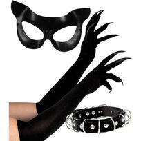 Sexy Wild Cat Halloween Costume Prop Ear Tail Set for Party Masquerade Black Widow Cat Ears Tail Accessory Sexy Feline Costume juoda
