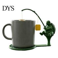 Whimsical Garden Decor Fishing Friends Tea Bag Holder, Cute Resin Teabag String Keeper, Animal Holder Decor, Fun Kitchen Counter Accessory, C