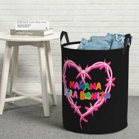 Laundry Collector Karol G Manana Sera Bonito Foldable Laundry Basket Large Storage Baby Washing Basket Home Organizer One Size gray