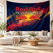 Red Bull Racing Wall Tapestry, Soft Fabric Wall Hanging, Decorative Backdrop For Bedroom Home Wall Art 130cmx150cm