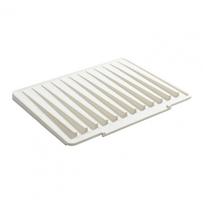 Sink Water Drainage Mat Silicone Sink Drain Mat Non-slip Heat Resistant Cutlery Holder Flexible Thick Dish Drying Mat with Slope 40 x 140cm