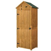 Garden Shed Vertical Utility 3 Shelves Shed Wood Outdoor Garden Tool Storage Unit Storage Cabinet 77 X 54.2 X 179cm