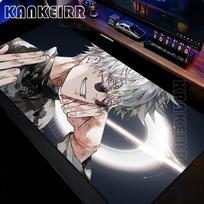 Cool Gojo Satoru Large Gaming Mousepad Anime Jujutsu Kaisen Mouse Pad Gamer Laptop Keyboard Mice Mat Computer 900400mm Desk Mat 800x300x2mm gray