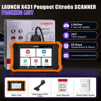 Car Diagnostic Scan Tool LAUNCH X431 Elite V3.0 for for Peugeot/Citroen Bi-Directional Scanner,Full System Diagnostic Scanner ECU Coding Free Update Lifetime free update