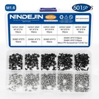 NINDEJIN Laptop Computer Screw Kit with Nut M1.6 M2 M2.5 M3 Ultra Thin Head Notebook Laptop Screw Set for Samsung HP Dell Lenovo