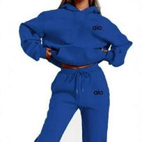 Minimalmark Men Hoodie & Jogger Set, Simple Lowercase Aio Letter Chest Print, Thick Fleece Two Piece Outfit for Street Sports 3XL