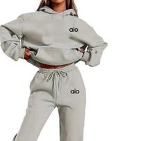 Minimalmark Men Hoodie & Jogger Set, Simple Lowercase Aio Letter Chest Print, Thick Fleece Two Piece Outfit for Street Sports 3XL