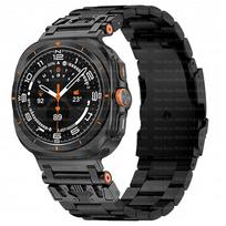 Titano prabangus dirželis Samsung Galaxy Watch Ultra 47mm, be tarpų, grandinėlės apyrankė Galaxy Ultra 47MM dirželio pakeitimo priedai Galaxy Watch Ultra juoda