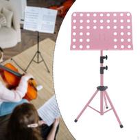 Reguliuojamo aukščio natų stovas, natų laikiklis chorui ir muzikos instrumentams rožinė