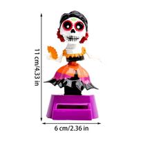 Skull Bobble Head for Car Bobbing Heads Dashboard Skull Ornament Automatic Exquisite Desktop Decorative Figurines for Adults black