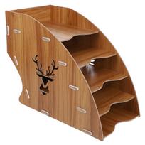 Desktop Organizer Shelf File Holder Wooden Multi-Level Desk Organizer Paper Sorter Workspace Office Supplies File Folder Holder China Mainland brown