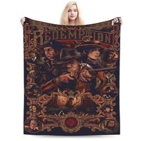 Red Dead Redemption 2 flanelinis pledas Šiltas pledas ant sofos, kėdės, kelionėms, biurui Madingas lovatiesė, sofos lovos užvalkalas Size: 130*170cm, Weight: 280 GSM