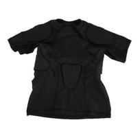 Youth Padded Compression Shirt Short Sleeve Protective Shirt Rib Chest Protector Football Shirt Protective Gear for Football Rugby Basketball YM black