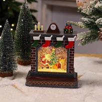 Christmas Scene Decorations, Music Box, Crystal Ball, Music Box, Children's Gift Toys For The Elderly gray