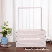 Wooden Handheld Baby Shower Rack & Storage Basket for Newborn Clothes and Toys balta