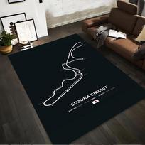 Suzuka Circuit Track Map Rug Non-slip rug suitable for living room and bedroom sofas. 80x120cm( 31x47in) white