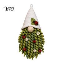 DIY Yarn Craft Set with Tools Crochet Gnome Door Hanger Kit, 3D Faceless Wall Handmade Dwarf Hanging Decor Set, Complete Starter Kit for Beginners B