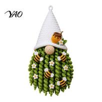 DIY Yarn Craft Set with Tools Crochet Gnome Door Hanger Kit, 3D Faceless Wall Handmade Dwarf Hanging Decor Set, Complete Starter Kit for Beginners C