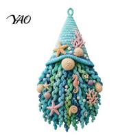 DIY Yarn Craft Set with Tools Crochet Gnome Door Hanger Kit, 3D Faceless Wall Handmade Dwarf Hanging Decor Set, Complete Starter Kit for Beginners A