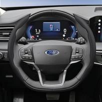 Tinka Ford Kvėpuojančios Skylės Odinis Vairas BGNJ9 Dangtelis Segmentuotas Focus Mk2 Mk3 Fiesta Mk7 Transit Custom Mondeo Mk4 Mk5 gray