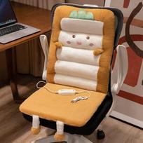 Žiemos šildoma biuro sėdynės ir nugaros pagalvėlė - pliušinis komfortas bendrabučio kėdėms Upgraded: 95x40 cm (Heated, includes heating pad)